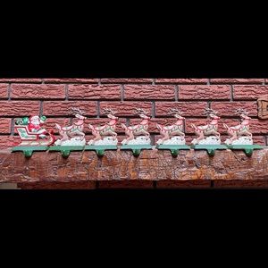 Midwest of Cannon Falls SANTA'S
SLEIGH & REINDEER Stocking
Hanger Set Cast Iron